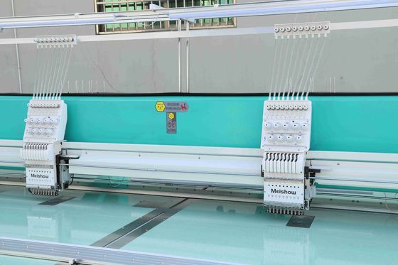 Bilgisayarlı Düz nakış makinesi Ticari 9 iğne nakış makinesi 10 Baş 1200RPM