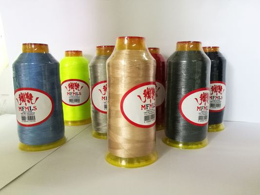 120D 100% Polyester nakış Yarn 5000 Metre Konus başına nakış ve dikiş için